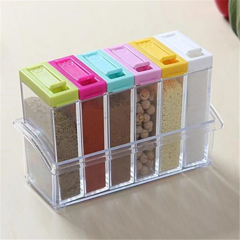 Kitchen Appliances Organizer - Kotak Bumbu Enam Kisi Bumbu Transparan