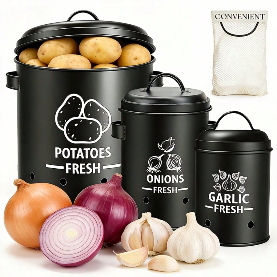 Kitchen Appliances Organizer - Set Wadah Penyimpanan Kentang, Bawang, dan