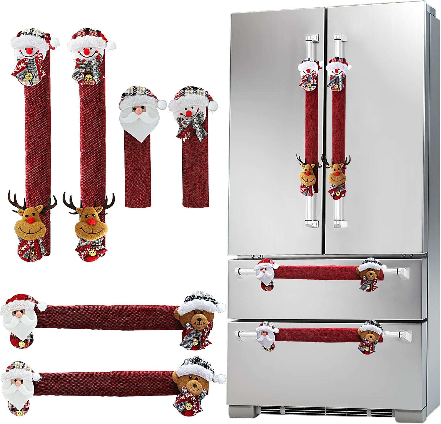 Kitchen Appliances To Gift - 6-Pak Penutup Pegangan Kulkas Natal, Pembungkus